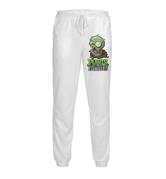 Мужские спортивные штаны с изображением Plants vs. Zombies цвета Белый