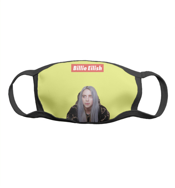 Маска тканевая с изображением Billie Eilish цвета Белый