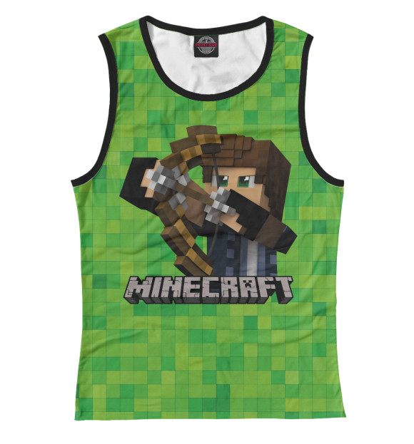 Майка для девочки с изображением Minecraft цвета Белый
