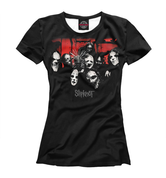 Футболка для девочек с изображением Slipknot цвета Белый