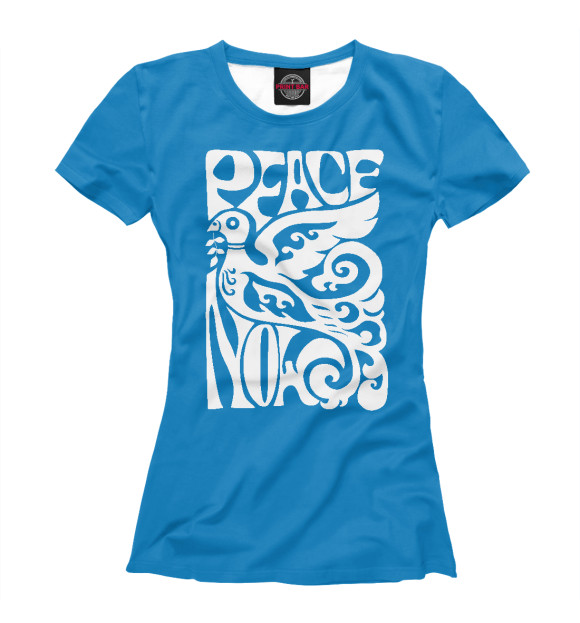 Женская футболка с изображением Голубь Мира Peace цвета Белый