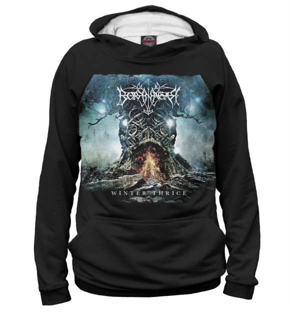 Мужское худи с изображением Borknagar цвета Белый