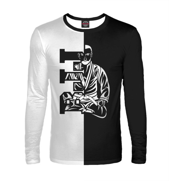 Мужской лонгслив с изображением Brazilian Jiu Jitsu цвета Белый