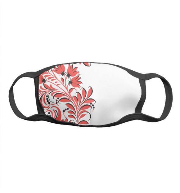 Маска тканевая с изображением Россия цветы цвета Белый