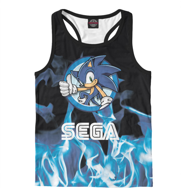 Мужская майка-борцовка с изображением Sonic цвета Белый