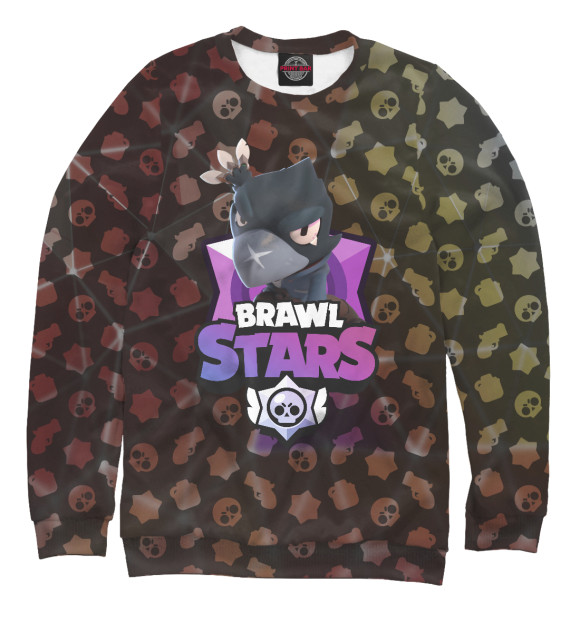 Свитшот для девочек с изображением Brawl Stars Crow цвета Белый