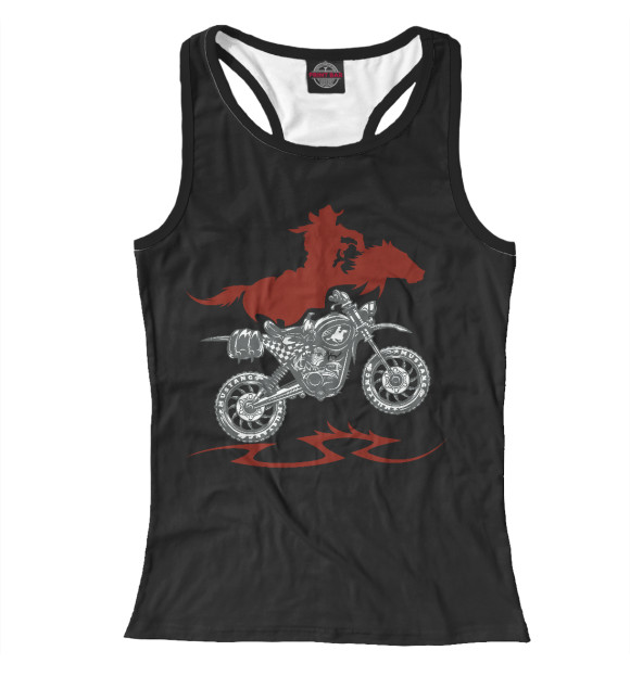 Женская майка-борцовка с изображением Motocross moto цвета Белый