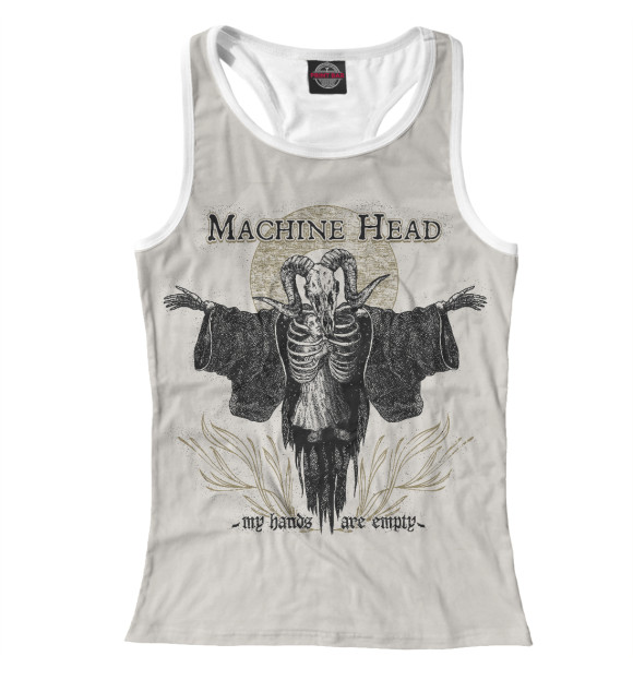 Женская майка-борцовка с притом Machinehead цвета Белый Женская майка-борцовка с изображением Machinehead цвета Белый