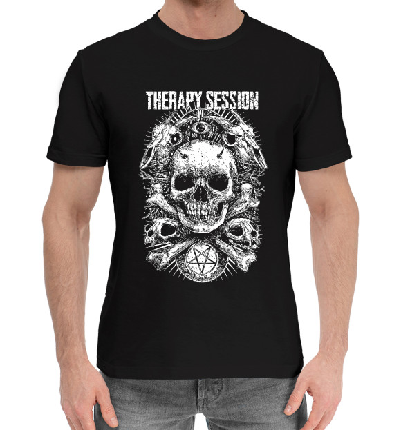 Мужская хлопковая футболка с изображением Therapy Session NF цвета Черный