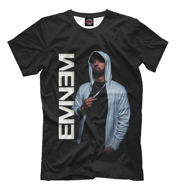 Мужская футболка с изображением Eminem цвета Белый