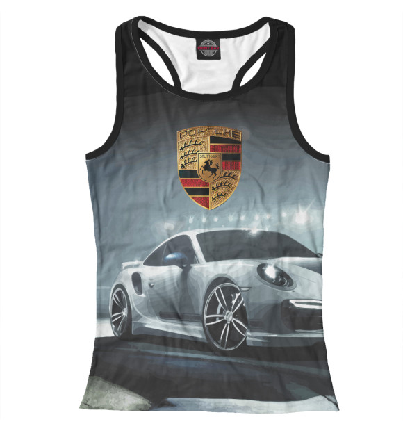 Женская майка-борцовка с изображением Porsche цвета Белый