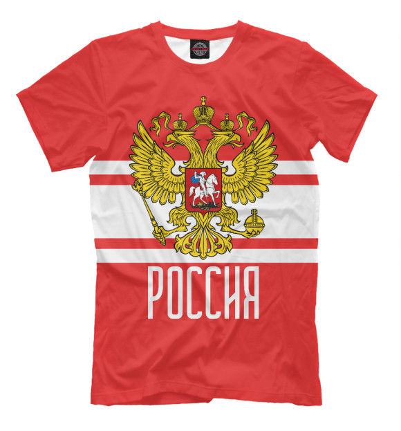 Футболка для мальчиков с изображением Россия цвета Белый