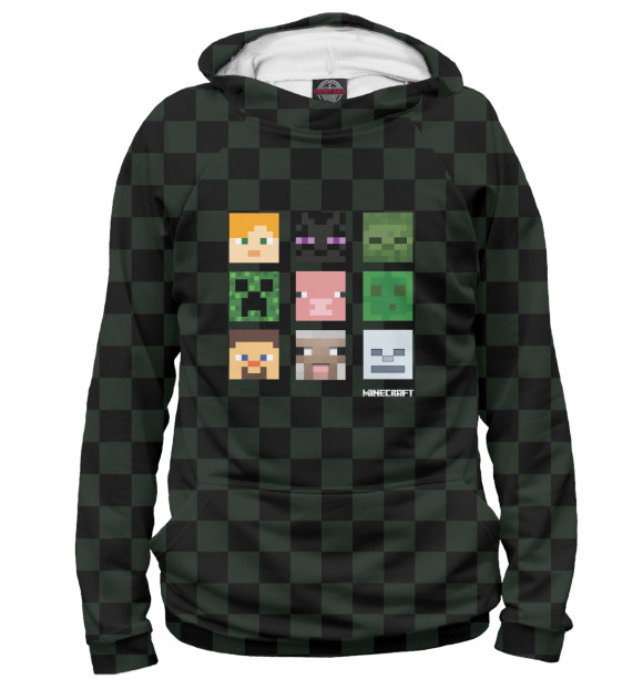 Женское худи с изображением Minecraft цвета Белый