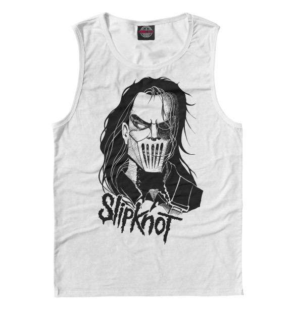 Мужская майка с изображением Slipknot цвета Белый