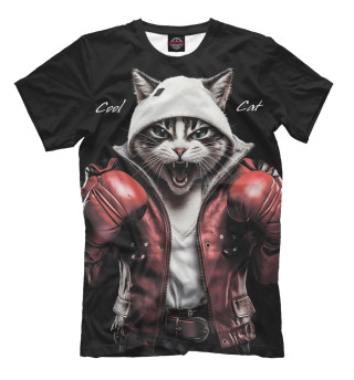 Мужская футболка Cool fighting cat