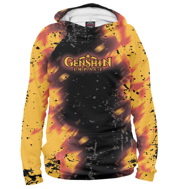 Женское худи с изображением Genshin Impact цвета Белый