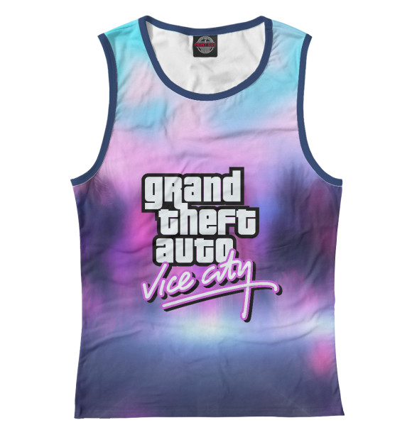 Майка для девочки с изображением GTA Vice City цвета Белый
