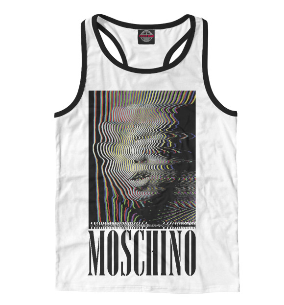 Мужская майка-борцовка с изображением Moschino цвета Белый