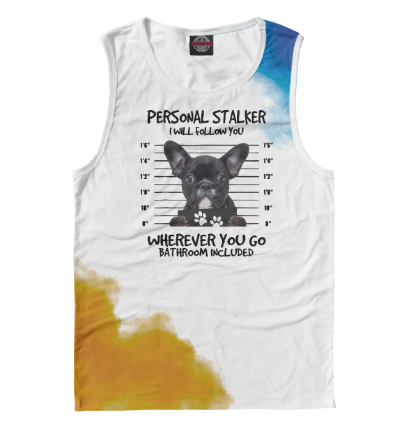 Майка для мальчика с изображением Personal Stalker bulldog цвета Белый