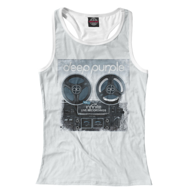 Женская майка-борцовка с изображением Deeppurple цвета Белый