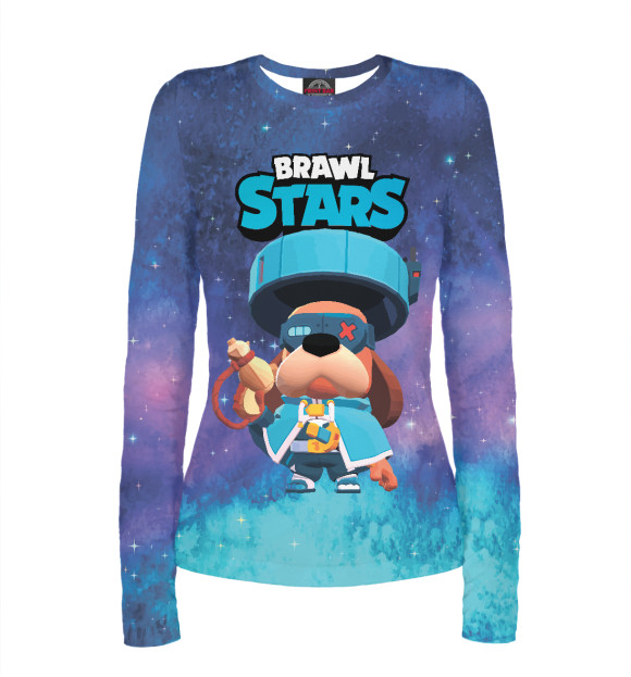 Женский лонгслив с притом Генерал Гавс Brawl Stars цвета Белый Женский лонгслив с изображением Генерал Гавс Brawl Stars цвета Белый