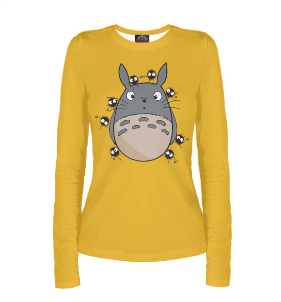 Женский лонгслив с изображением Милый Тоторо цвета Белый