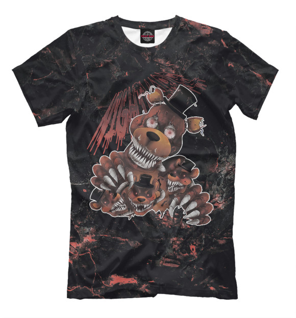 Мужская футболка с изображением Five Nights At Freddys цвета Белый
