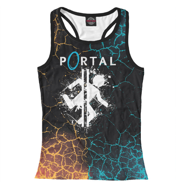 Женская майка-борцовка с изображением Portal цвета Белый