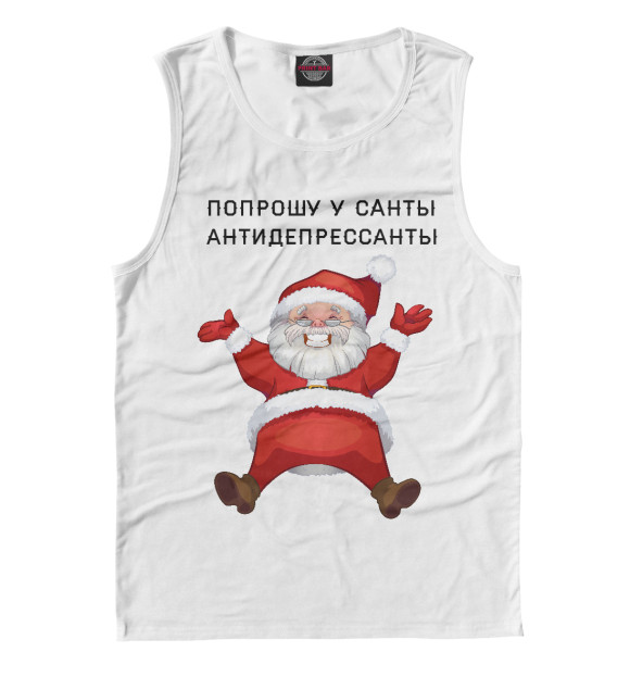 Майка для мальчика с изображением Санта цвета Белый