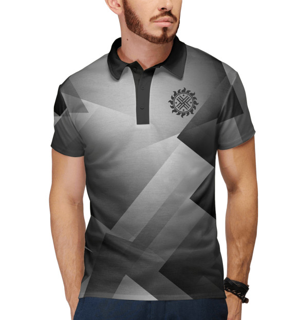 Мужское поло с изображением Коловрат - Урбан камуфляж цвета Белый