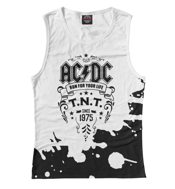 Майка для девочки с изображением AC/DC цвета Белый