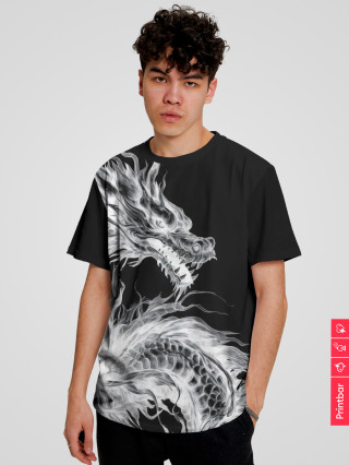 Мужская футболка Негативный дракон