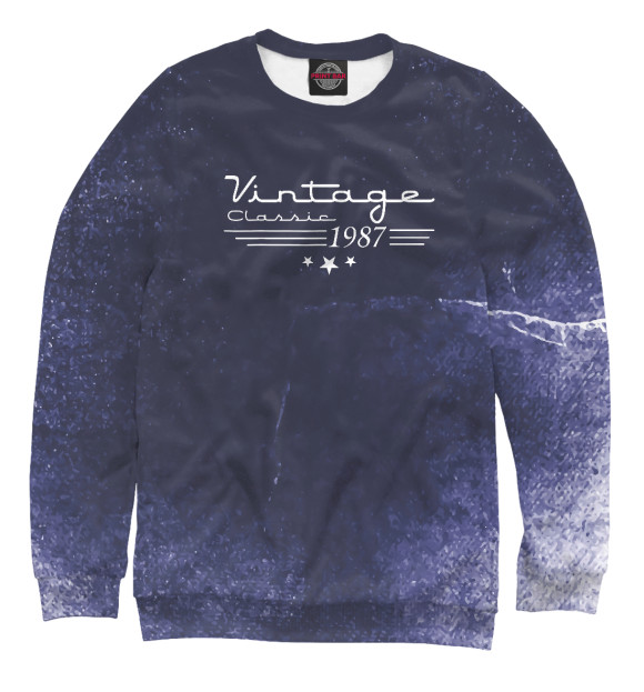 Свитшот для мальчиков с изображением Vintage 1987 цвета Белый