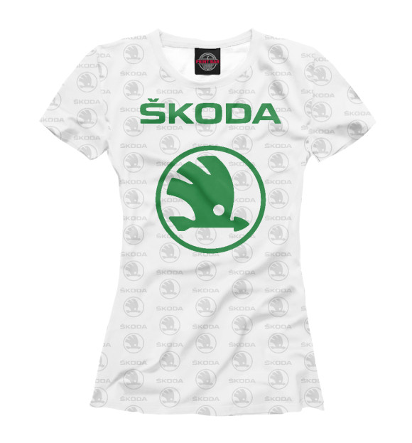 Женская футболка с изображением Skoda цвета Белый