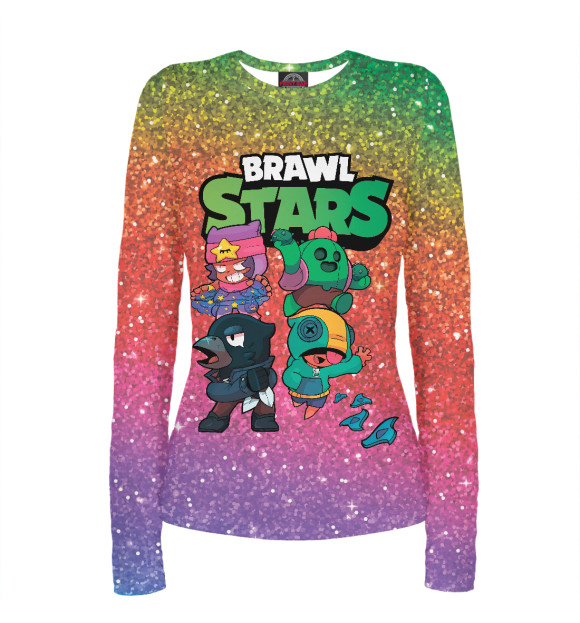 Женский лонгслив с изображением BRAWL STARS цвета Белый