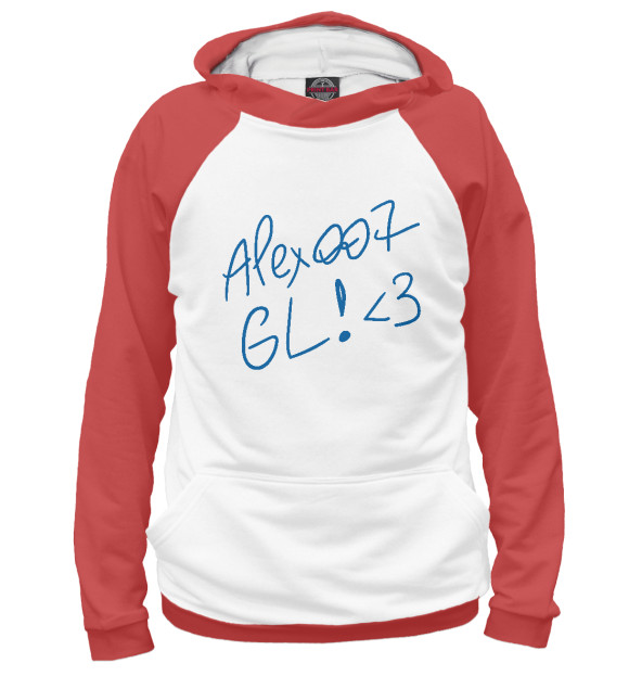 Худи для девочки с изображением ALEX007: GL (red) цвета Белый