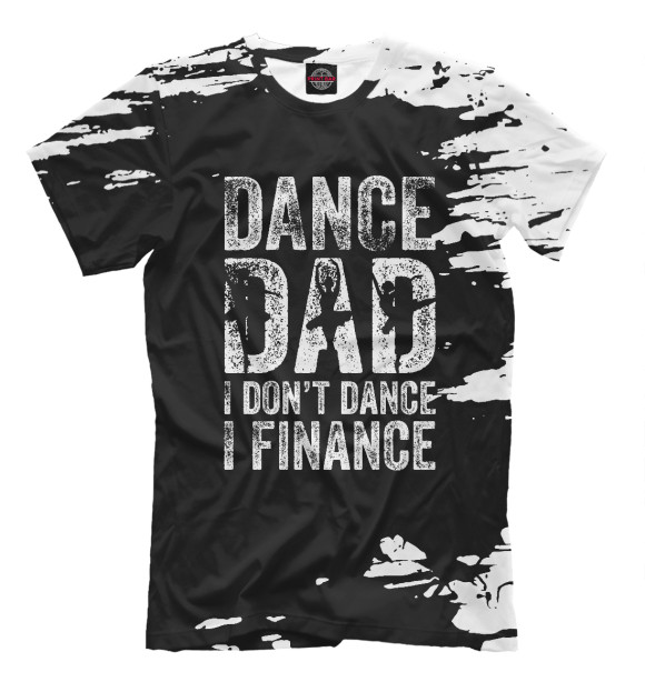Мужская футболка с изображением Dance dad цвета Белый