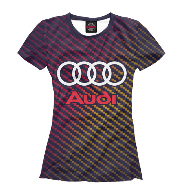 Женская футболка с изображением Audi / Ауди цвета Белый