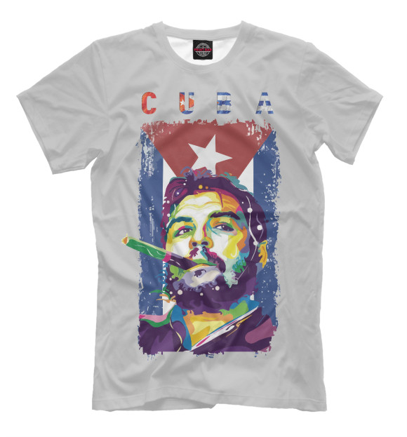 Мужская футболка с изображением Куба цвета Белый