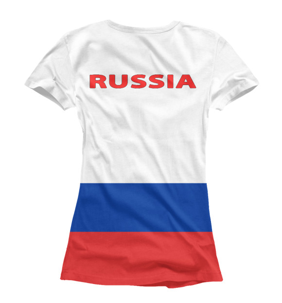 Женская футболка с изображением Из России с Любовью! цвета Белый