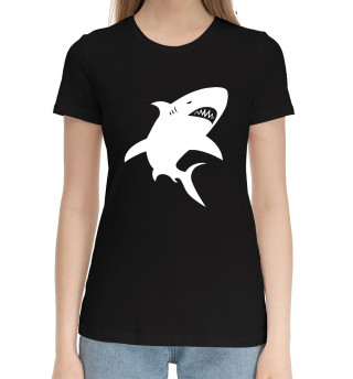 Хлопковая футболка для девочек Акула