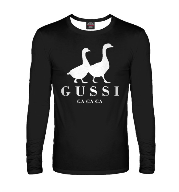 Мужской лонгслив с изображением GUSSI (Гусси) цвета Белый