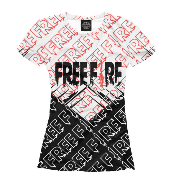 Женская футболка с изображением Garena Free Fire цвета Белый