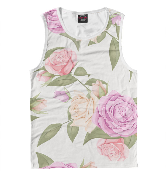 Майка для мальчика с изображением Rose pattern цвета Белый