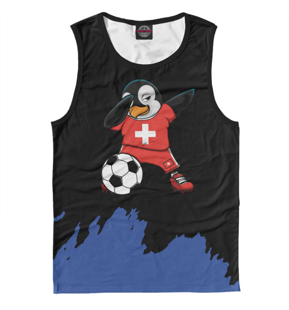 Мужская майка с изображением Dabbing Penguin Switzerland цвета Белый