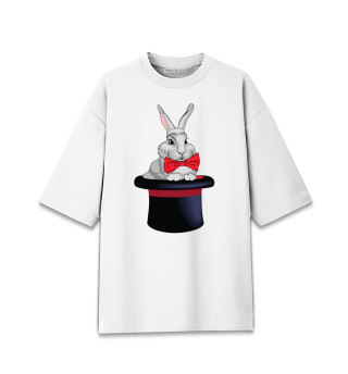 Мужская футболка оверсайз Кролик в шляпе