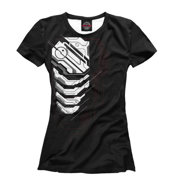 Женская футболка с изображением Киборг цвета Белый