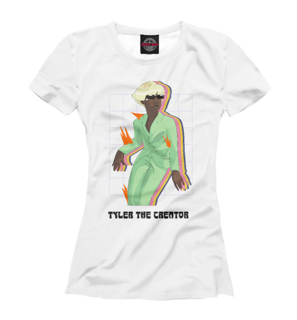 Женская футболка с изображением Tyler the creator цвета Белый