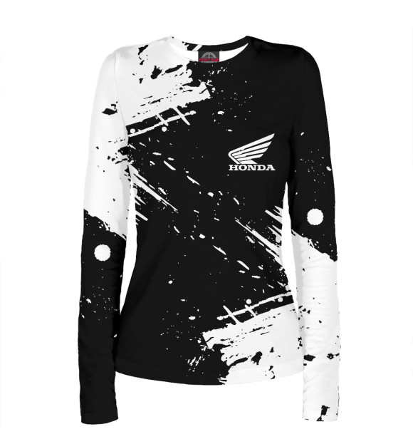 Женский лонгслив с изображением Honda цвета Белый