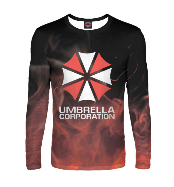 Мужской лонгслив с изображением Umbrella Corporation цвета Белый